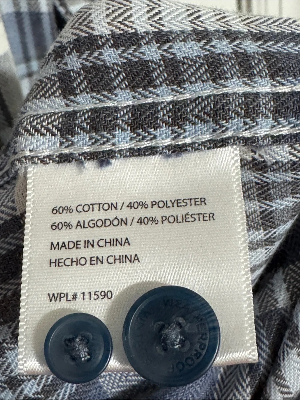 Weatherproof Men's Navy & White Plaid Button-Down Shirt